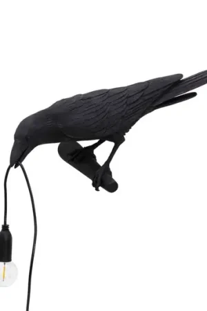 SELETTI Bird Lamp lampada decorativa vista a sinistra nero Promo Stagionale