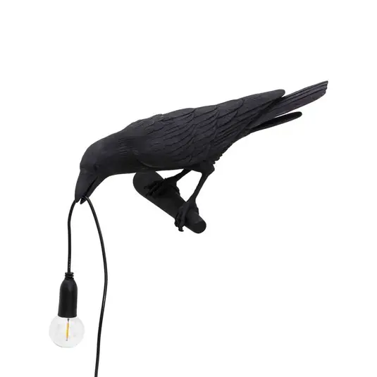 SELETTI Bird Lamp lampada decorativa vista a sinistra nero Promo Stagionale