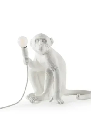 Lampada LED da tavolo Monkey Lamp, bianco, seduta Prezzo Di Fabbrica