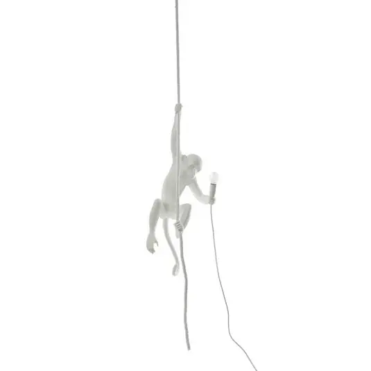 Pagamento Sicuro Lampada LED sospensione Monkey Lamp bianco, appesa
