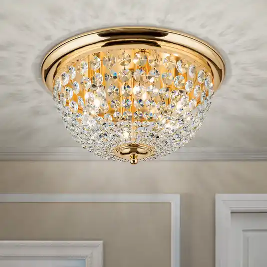 Reso Gratuito Plafoniera Plafond, oro/trasparente, Ø 47 cm