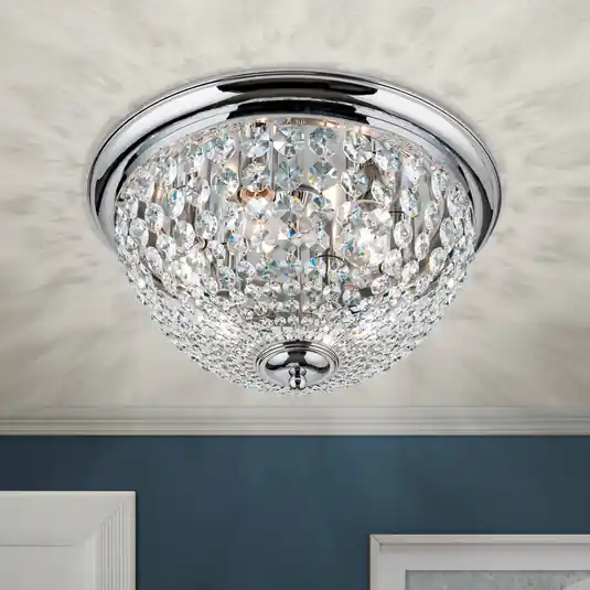 Plafoniera Plafond, cromo/trasparente, Ø 47 cm Prezzo Basso