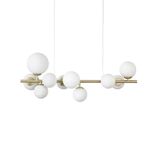 IDEAL LUX Perlage a sospensione, lunghezza 81 cm, ottone/bianco, 10 luci Offerta