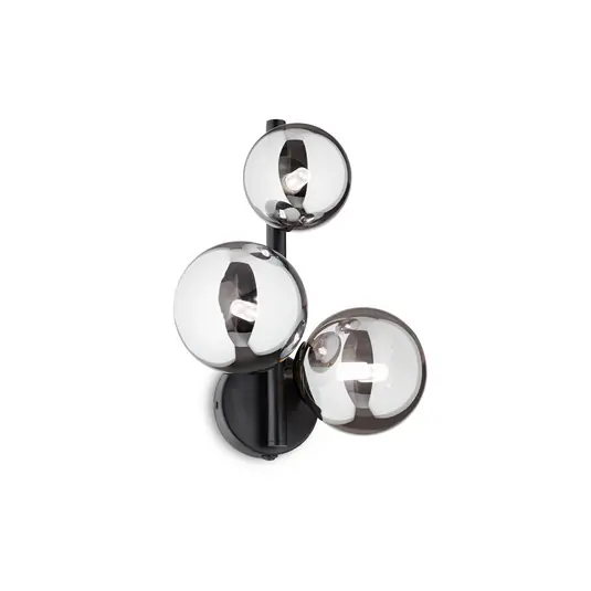 Applique IDEAL LUX Perlage nero/grigio fumo, a 3 luci A Buon Prezzo