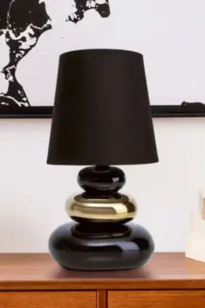 Offerta Limitata Lampada da tavolo Stoney, ceramica e tessuto