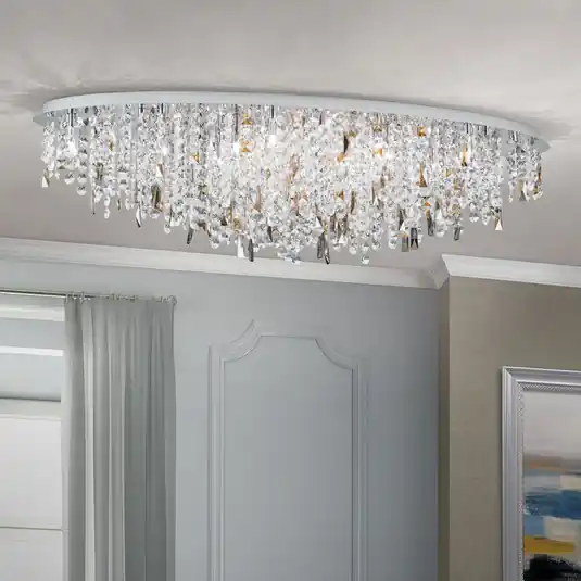 Promo Stagionale Plafoniera Crystalriver pendenti cristallo cromo