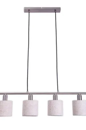 Lampada sospensione Maron 4 luci tessuto, naturale Nuovo Arrivo