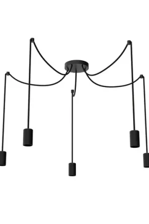 Compra Adesso SEGULA Lampada a sospensione Spyder 5 Wave, nera, a 5 luci