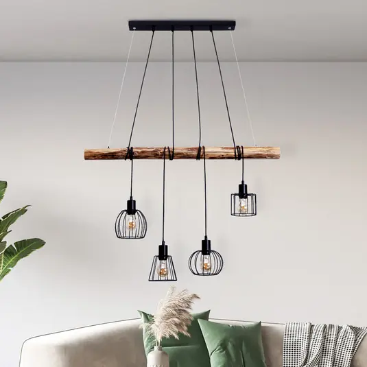 Ultime Pezzi Lampada a sospensione Woodland 4 luci a gabbia