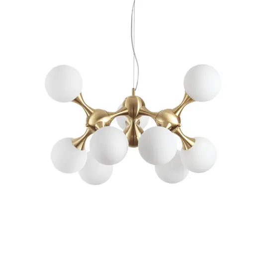Promozione Esclusiva Ideal Lux Nodi lampada a sospensione a 9 luci in ottone/bianco
