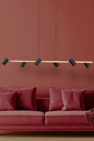 Offerta Lampo Lampada sospensione Frida con 6 spot, nero/ottone