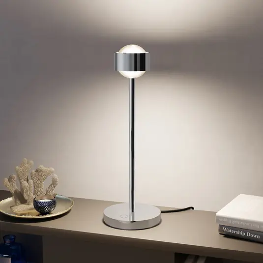 Solo Oggi Puk! 80 Eye Table LED, lenti satinate, cromo