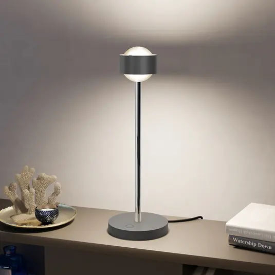 Spedizione Espresso Puk! 80 Eye Table LED lenti, antracite/cromo