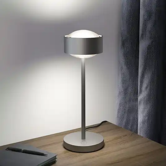 Popolare Puk! 120 Eye Table LED, lenti, cromo satinato