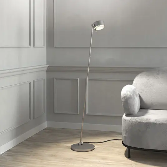 Prezzo Basso Puk! 120 Floor LED lenti trasparenti/satin, cromo