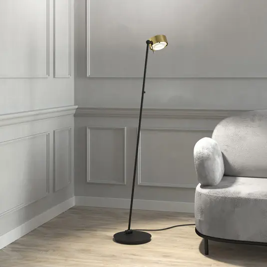 Subito Disponibile Puk! 120 Floor LED lenti trasparent/satin oro/nero