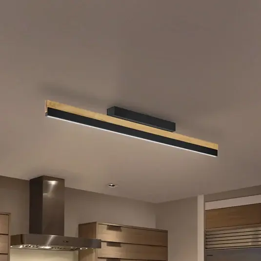Offerta Limitata Quitani plafoniera LED Keijo, nero/rovere