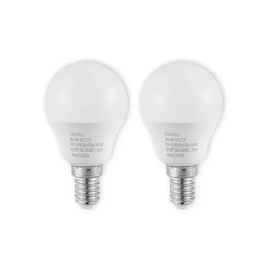 Offerta Lampo Lampadina LED E14 G45 4,5W 3.000K opal set di 2