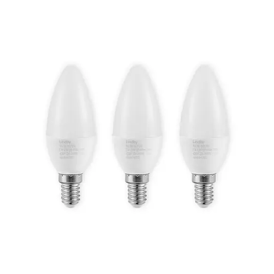 Economico Lampadina a candela a LED Lindby, E14, C35, 4,5 W, opale, 3000 K, set da 3