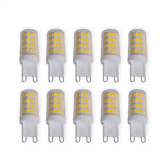 Popolare Lampadina bispina Lindby, set di 10, G9, 3 W, trasparente, 3.000 K