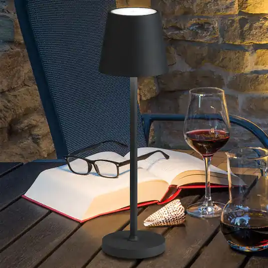 Lampada da tavolo LED 5099, batteria ricaricabile IP54 dimmerabile grafite A Buon Prezzo
