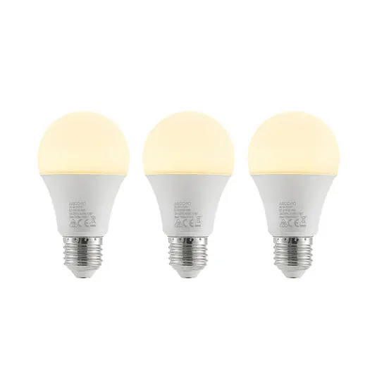 Lampadina LED E27 A60 9,5W 3.000K opale, set 3x Soddisfatti O Rimborsati