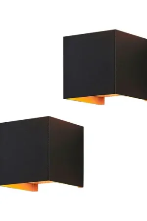 Ultimissimo Modello Arcchio applique Zuzana, set da 2, nero-oro, G9, 10 cm