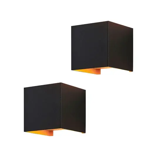 Ultimissimo Modello Arcchio applique Zuzana, set da 2, nero-oro, G9, 10 cm
