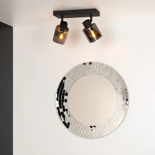 Faretto a soffitto Alion paralumi di vetro, 2 luci Offerta Del Giorno