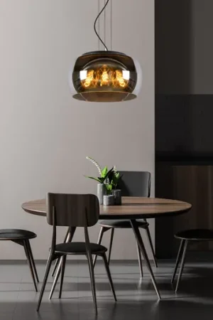 Lampada a sospensione Olivia con vetro fumè Ø 40cm Compra Adesso