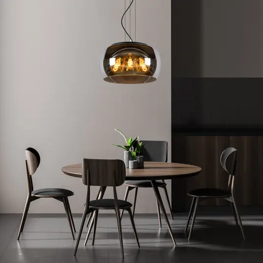 Lampada a sospensione Olivia con vetro fumè Ø 40cm Compra Adesso