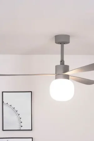 Economico Ventilatore a pale Amelia Ball lampada LED grigio