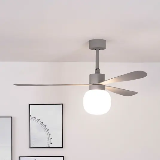 Economico Ventilatore a pale Amelia Ball lampada LED grigio