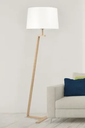 Lampada da terra Memphis LS, tessuto bianco Reso Gratuito