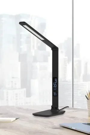 Professionale Aluminor Sandra LED da tavolo con orologio, nero