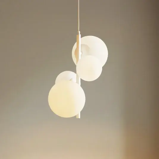 Occasione Lampada a sospensione Dione, 4 luci, bianca