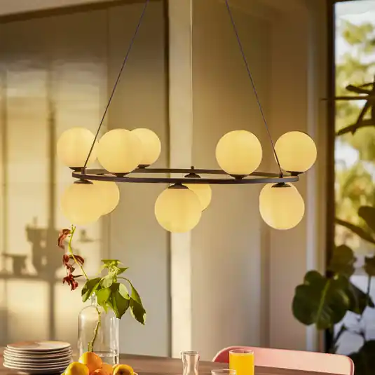 Lampada a sospensione 1085R1, a 12 luci, nera Offerta