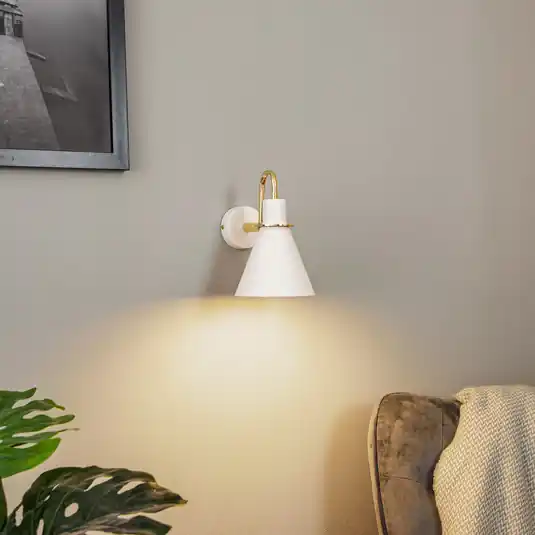 Ultimissimo Modello Applique Bona, bianco-ottone