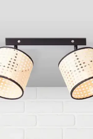 Spot soffitto Wiley, 2 luci con rattan Compra Adesso
