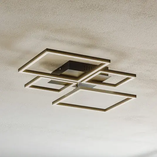 Plafoniera LED Frame, CCT, a 4 luci, nera Nuovo Arrivo