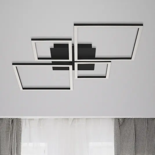 Saldi Plafoniera LED Frame, step dim, 4 luci nero
