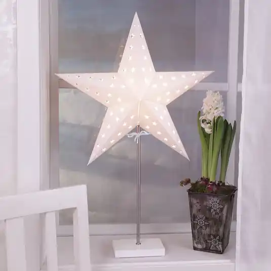 Consegna Rapida Lampada combinata stella/schermo, base bianca
