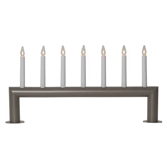 Candelabro Circum, diritto, a 7 fiamme, grigio-marrone Sconto