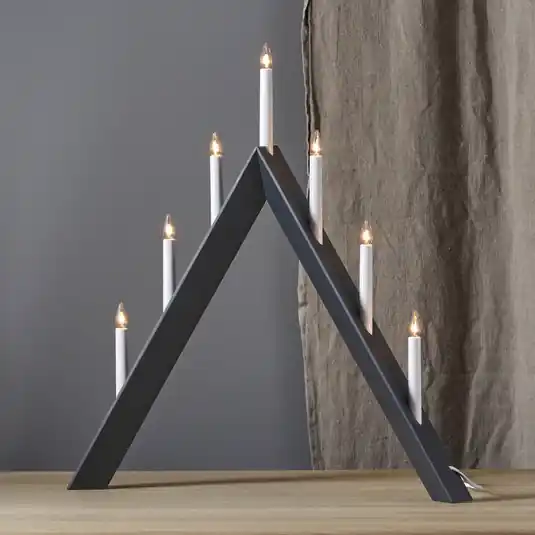 Candelabro a freccia, a punta, a 7 fiamme, nero Offerta Del Giorno