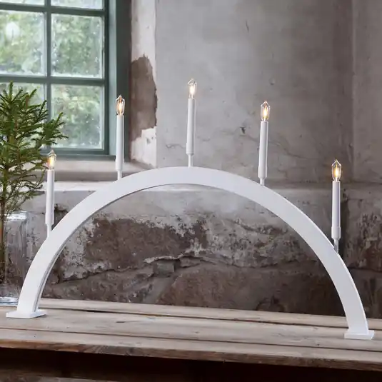 Promo Stagionale Candelabro da finestra Storm 5 luci 59 cm bianco