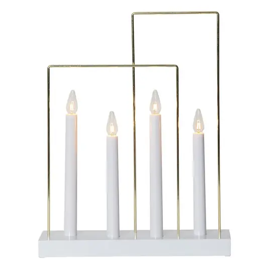 Candelabro finestra Glossy, telaio, 4 luci, bianco Promo Stagionale