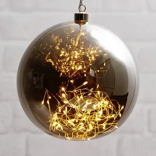 Sfera LED Glow di vetro, Ø 20 cm fumè Ordina Subito