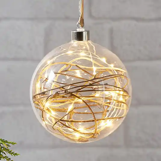 Sfera LED Glow trasparente, rattan Ø 15 cm Vendita Finale