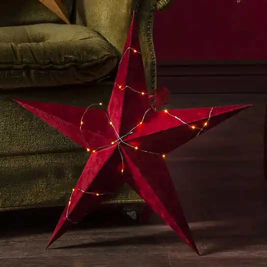 Stella Velvet e catena luminosa LED Dew Drop rossa Spedito Oggi