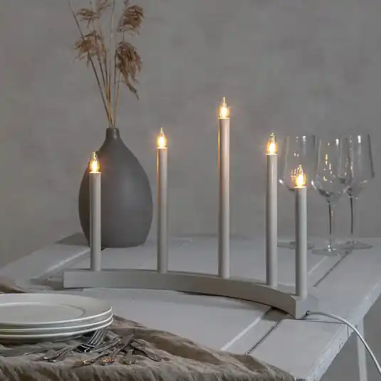 Più Venduto Candelabro Accent, 5 luci, grigio chiaro
